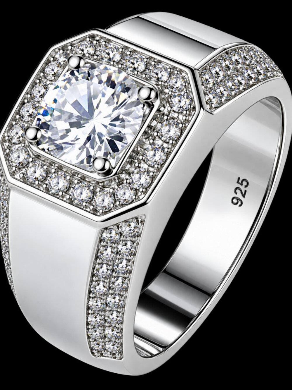 925 Sterling Silver Ring With Zircon Size 10